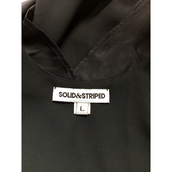 Solid & Striped 'The Rosetta' Black V Neck Crystal Embellished Straps Top Size L - Picture 4 of 4